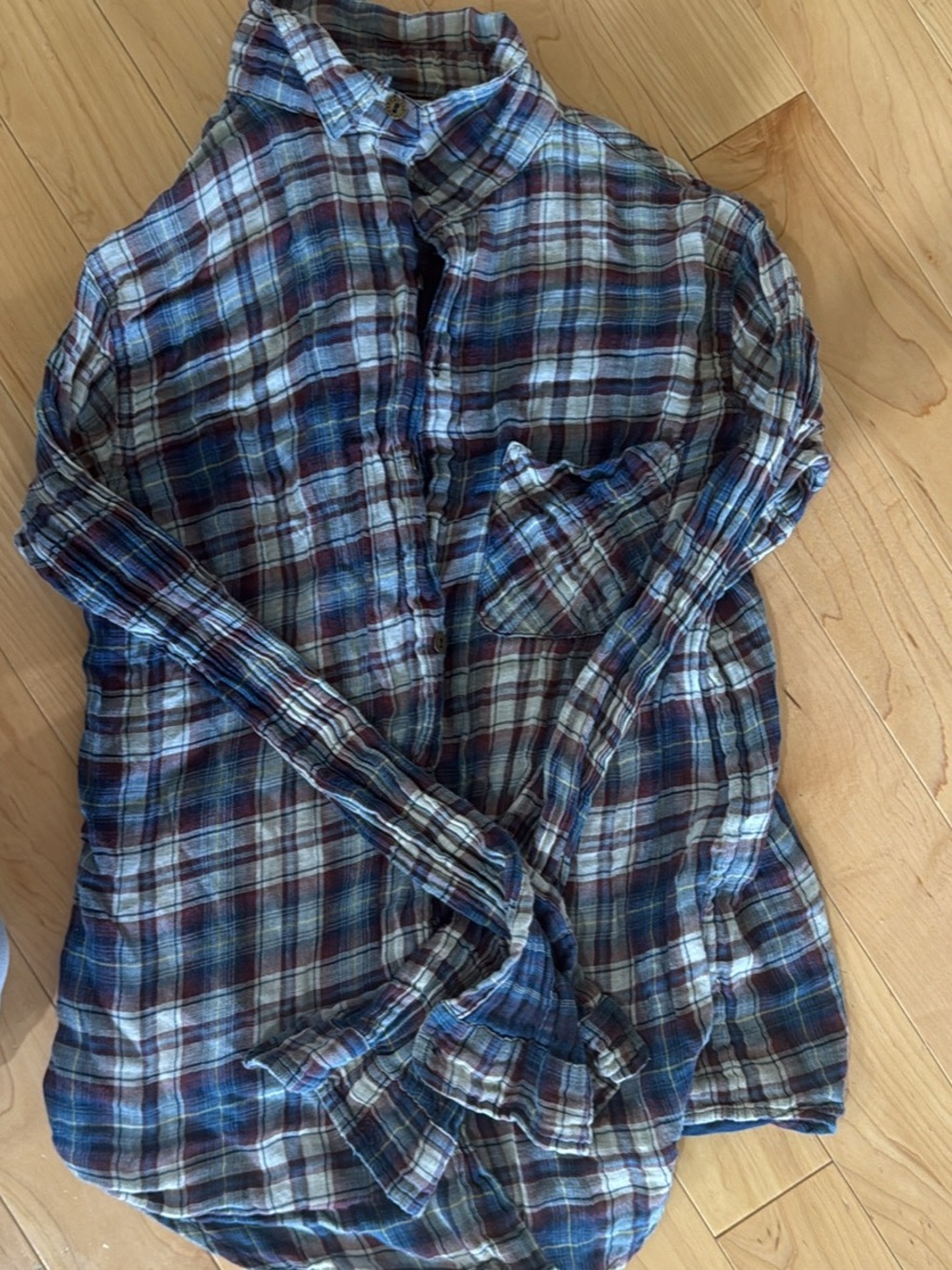 Current/Elliot Men's Blue Plaid Button-Up Shirt